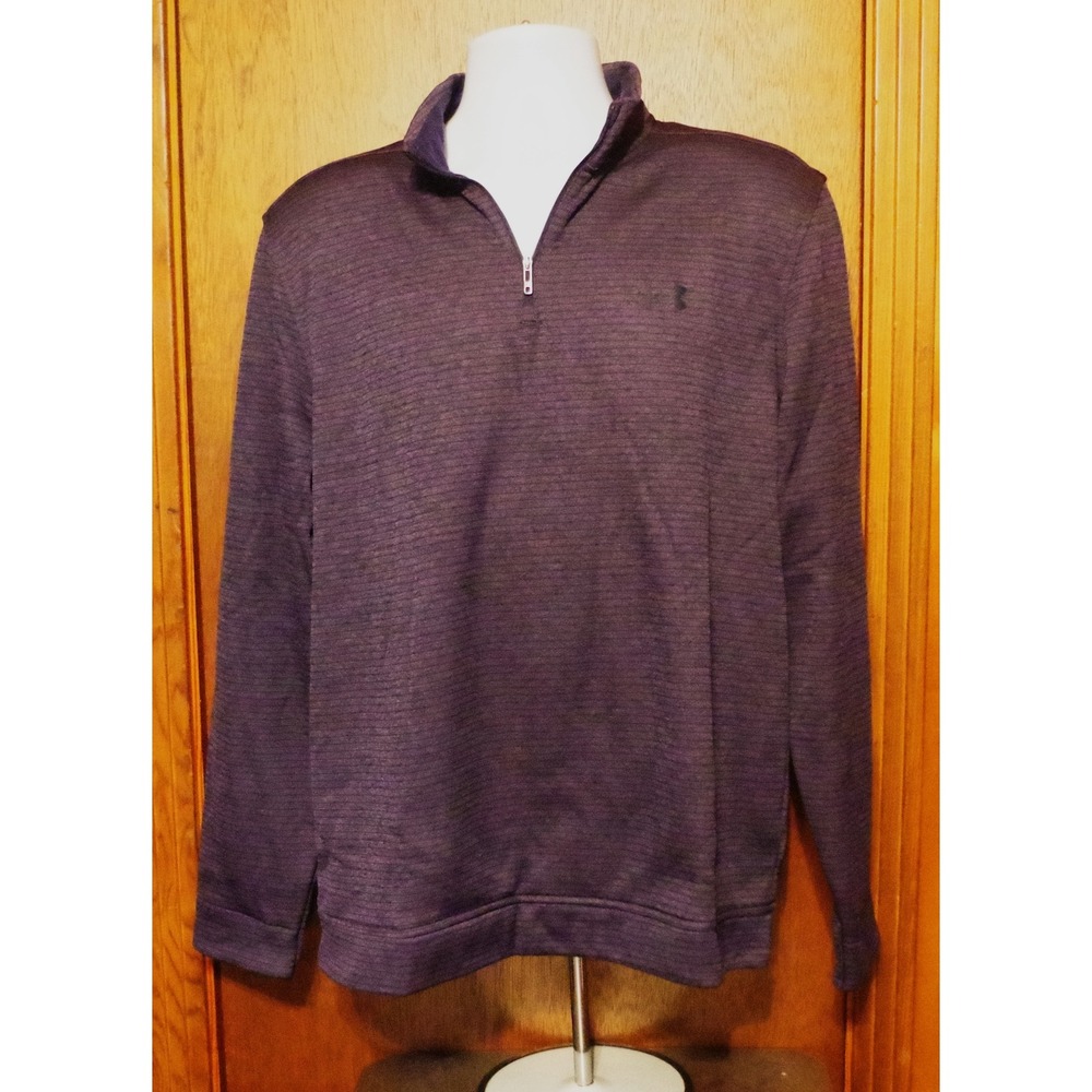 NWT Under Armour Storm Golf‎ Men's Large Navy Striped 1/4 Zip Pullover Jacket
